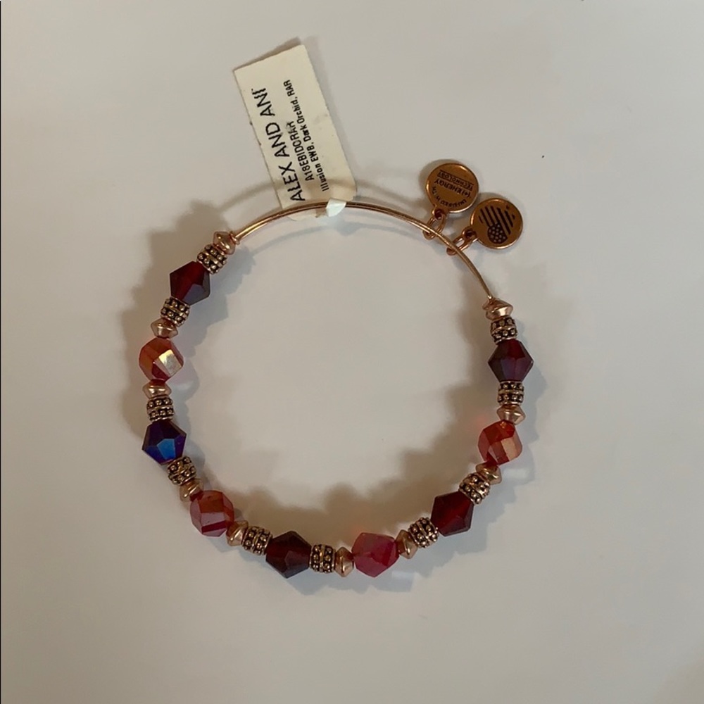 Alex and Ani Dark Orchid Illusion Beaded Bangle